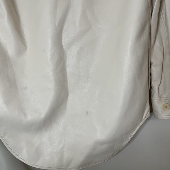 Aritzia Wilfred The Ganna Cream Vegan Leather utility ivory Shirt Jacket Size XS - Picture 7 of 7